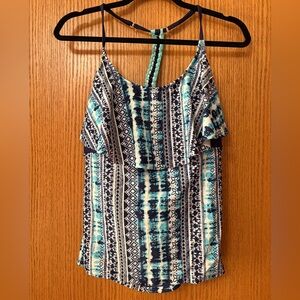 SO Blue and White Patterned Camisole